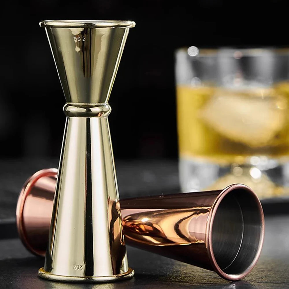 Stainless Steel Dual Shot Cocktail Jigger 1oz & 2oz Bar Measure