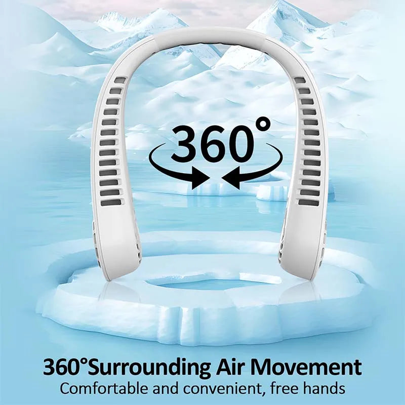 Bladeless Wearable Neck Fan – USB Rechargeable Hands-Free