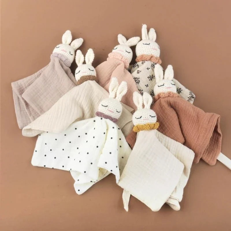 Baby Knitted Rabbit Comforting Towel | Soft Soothe Doll for Newborns