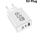 65W GaN 3-Port USB-C PD & QC3.0 Fast Travel Charger