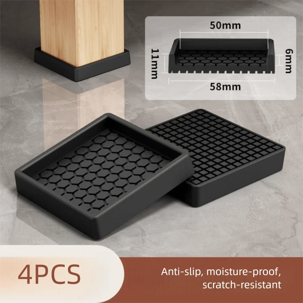 Suction Cup Furniture Coasters Silicone Non Slip Wheel Stoppers Anti