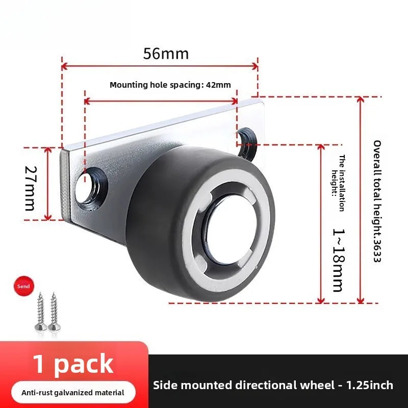 Side-Mount Silent Rubber Caster Wheel for Furniture – 20KG