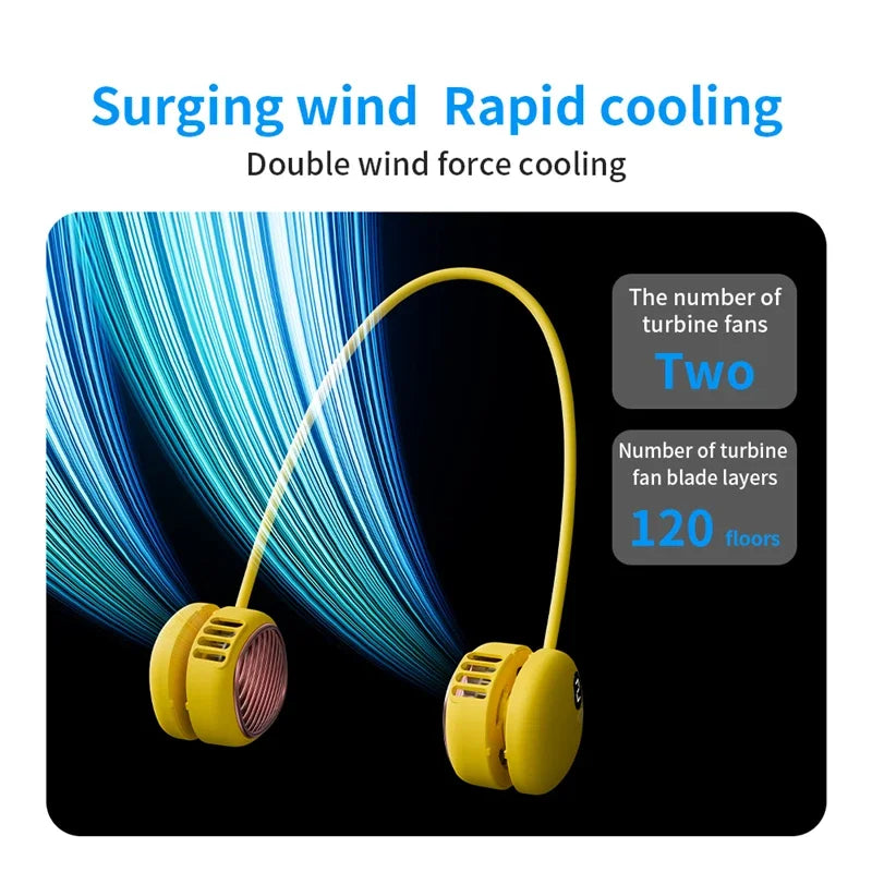 Lenovo Neck Fan USB Rechargeable 5-Speed 360° Wearable Fan