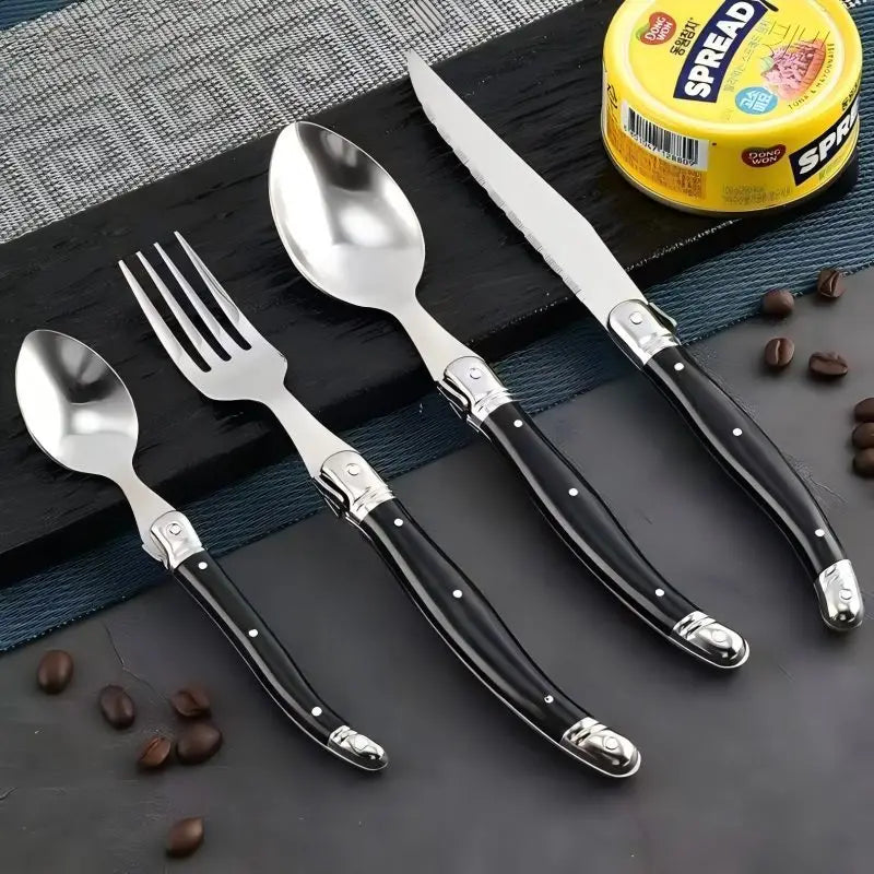 Laguiole Stainless Steel Cutlery Set – Knives, Forks & Spoons