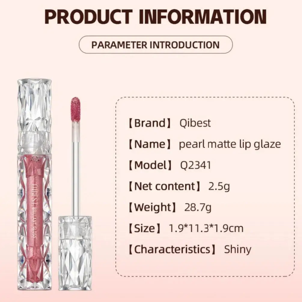 QiBest Diamond Shimmer Lip Gloss – 10 Colors Glitter Pearl Glaze
