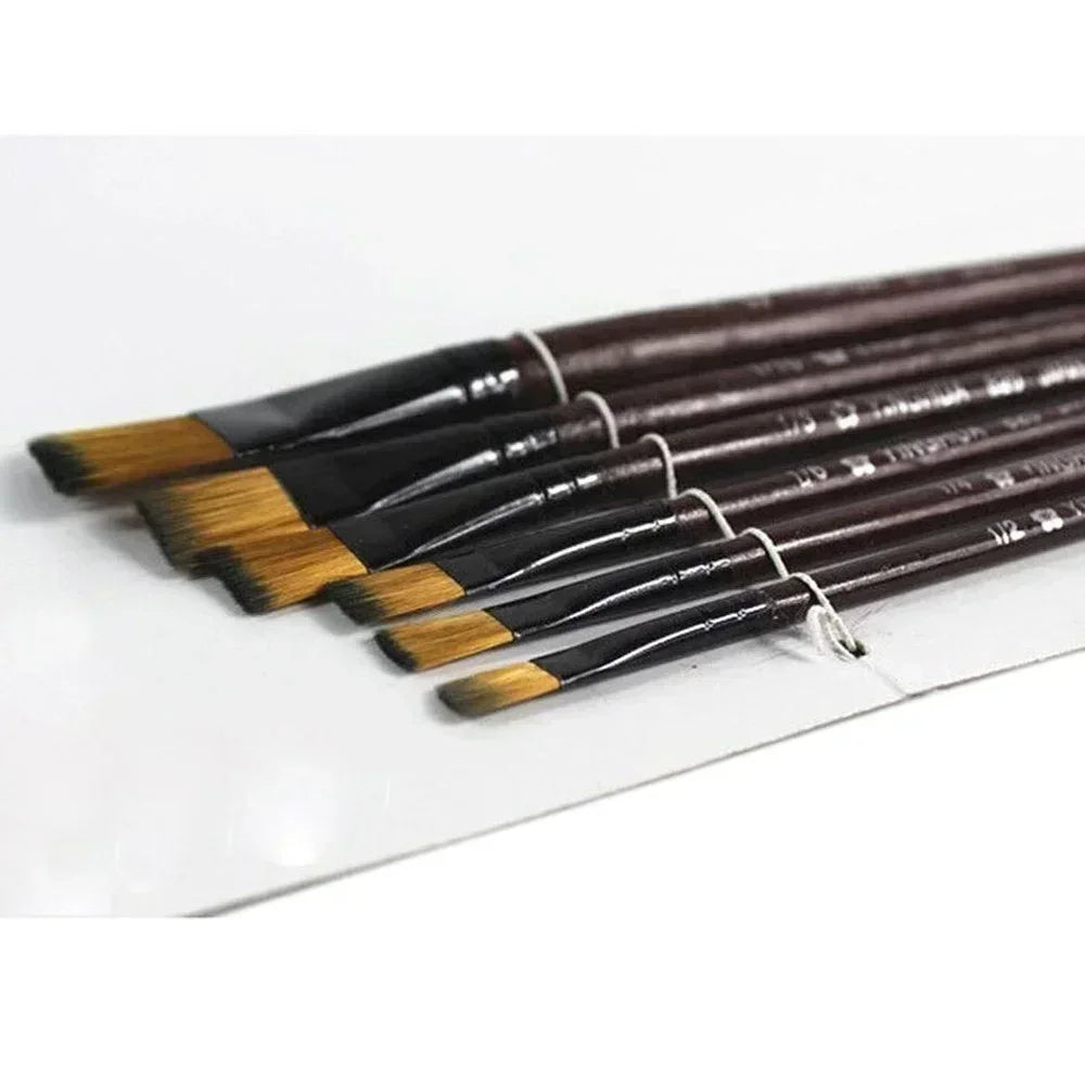 6-Piece Artist Paint Brush Set – Watercolor, Acrylic & Oil