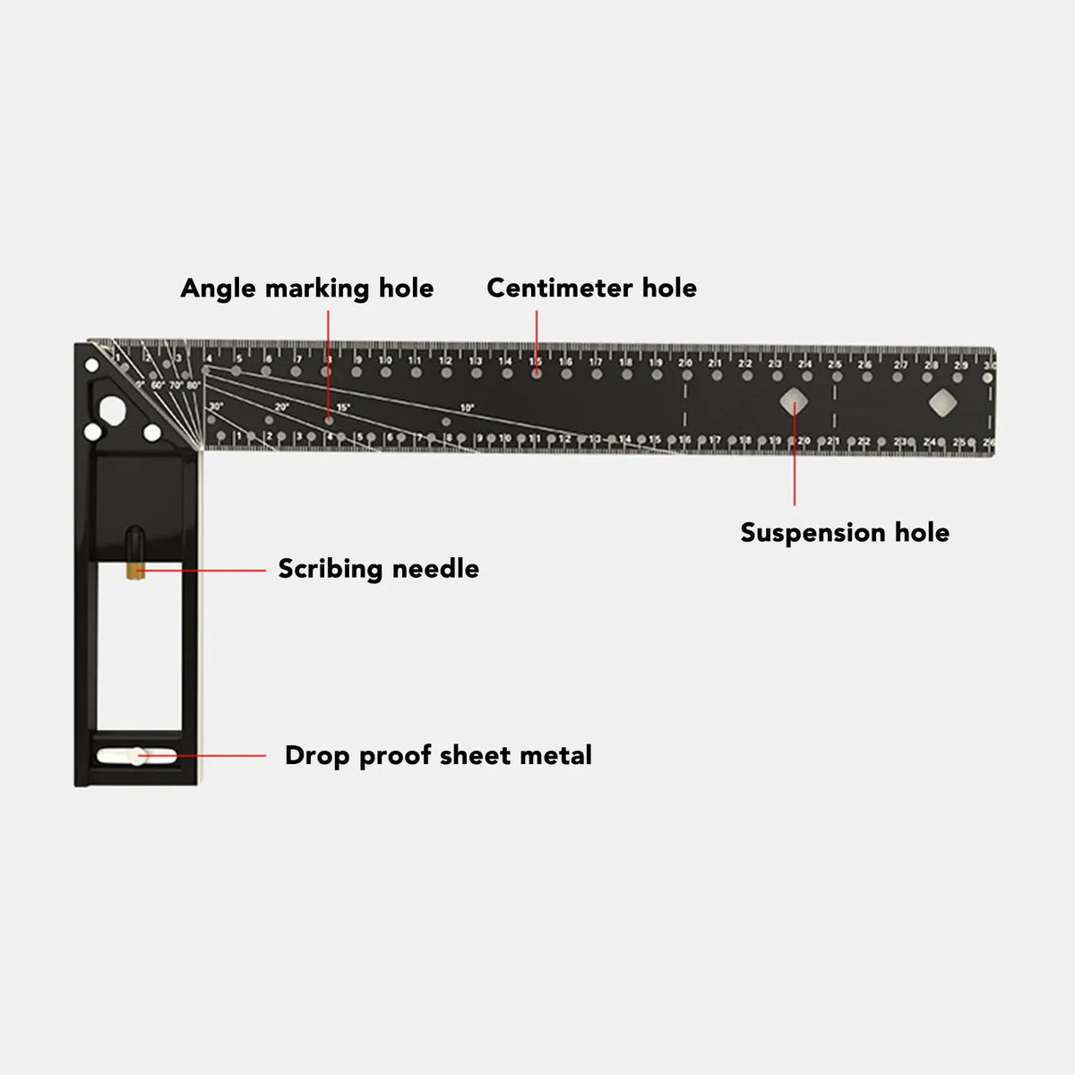 Multi Angle Measuring Ruler Professional 45 90 Degree Universal