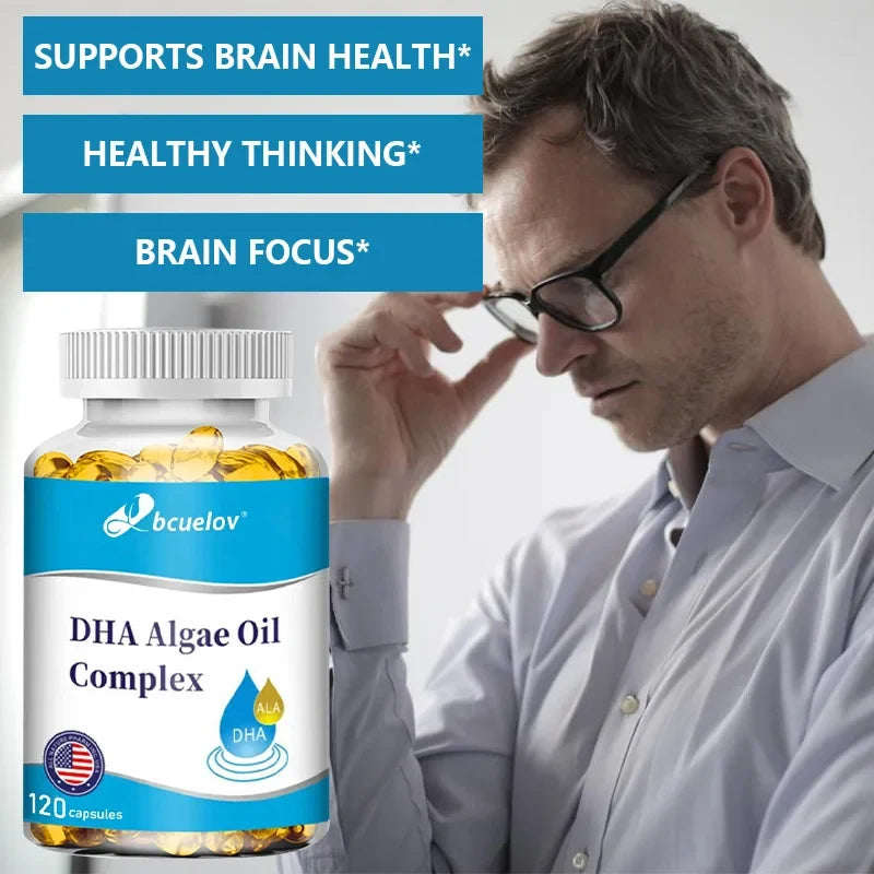 Algae Oil Omega-3 DHA & EPA Capsules | Vegan Brain & Eye Support