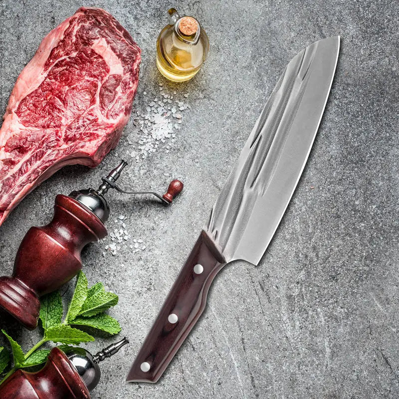 7.5" Hand-Forged Santoku Knife – High-Carbon Steel Chef Knife