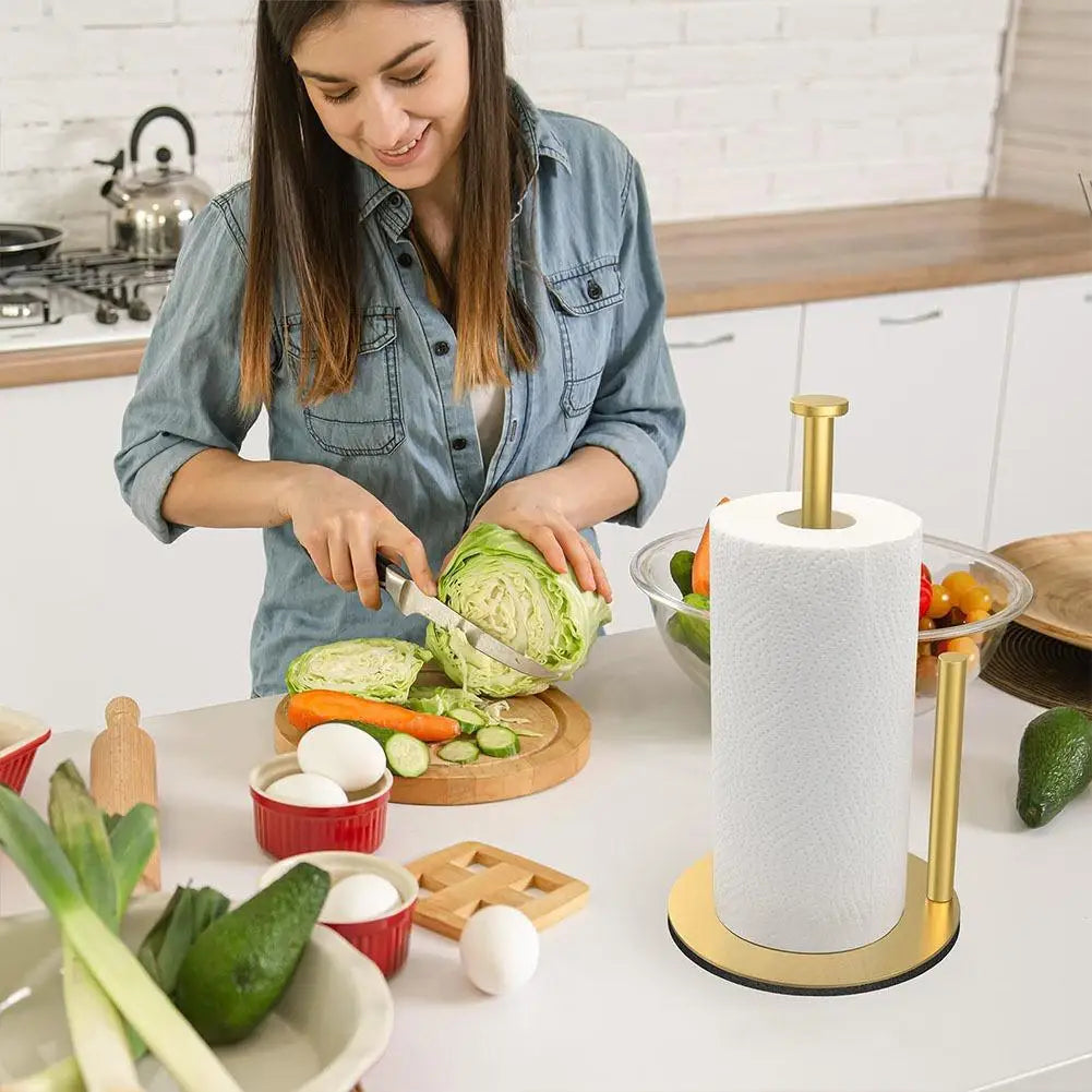 Heavy-Duty Stainless Steel Countertop Paper Towel Holder