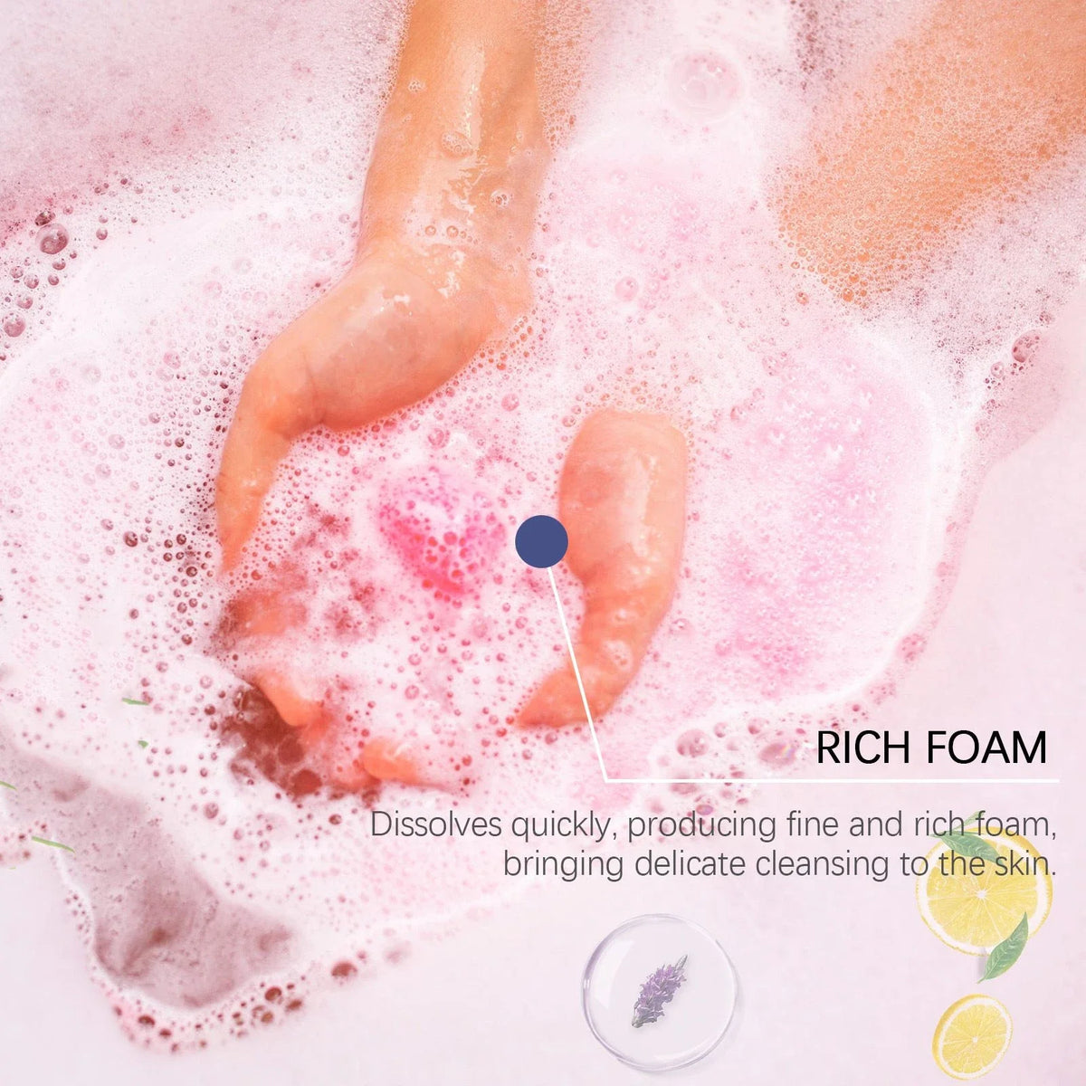 OceAura Rosemary Lavender Bath Bombs – 6-Pack Aromatherapy