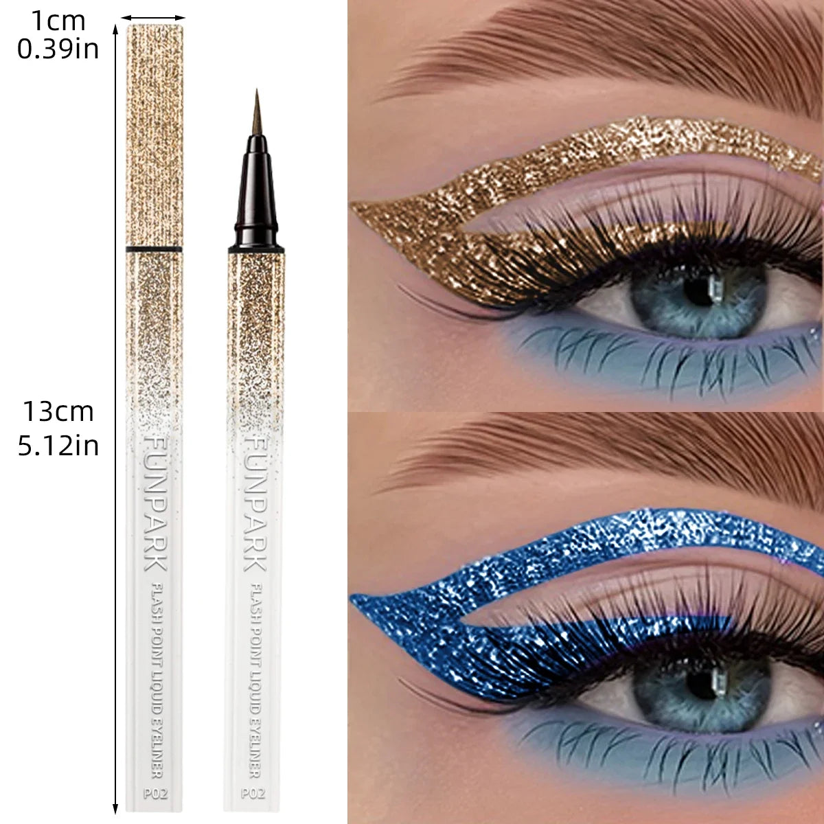 FUNPARK Glitter Liquid Eyeliner Pen – Waterproof & Long-Lasting