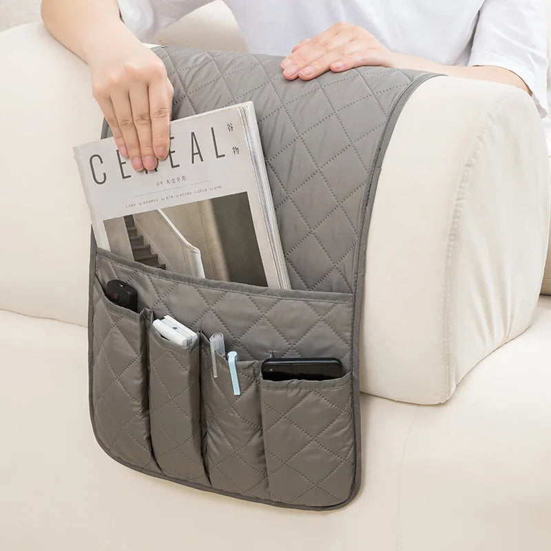 Sofa Armrest Organizer 5 Pockets Cup Holder Tray Couch Armchair