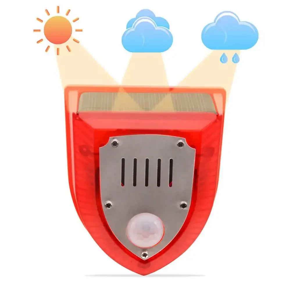 Solar Motion Sensor Security Siren & Animal Repeller – 3 Modes