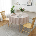 Round Cotton Linen Tablecloth with Tassels | Waterproof & Dustproof