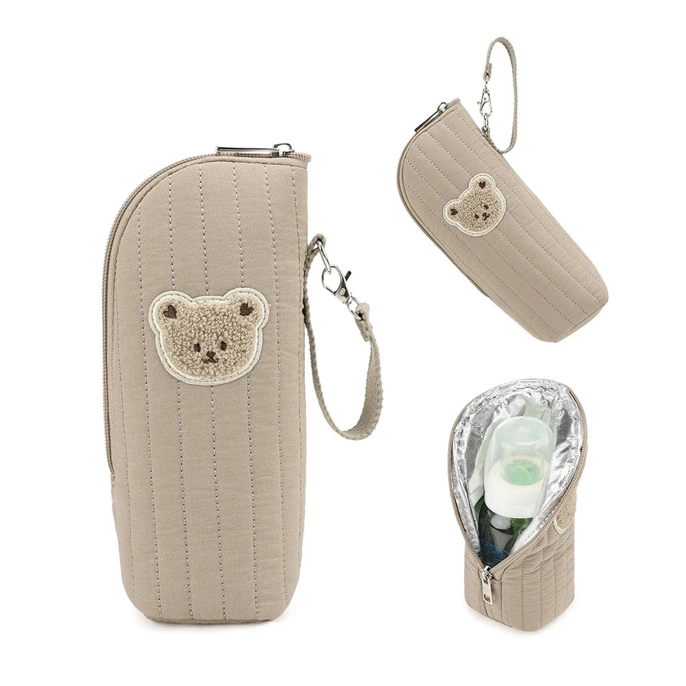 Plush Bear Baby Bottle Insulated Warmer Bag | Travel & Stroller