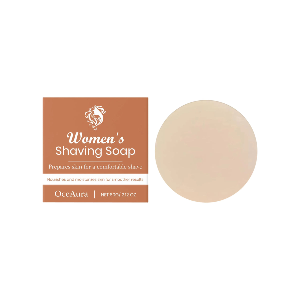 OceAura Women's Moisturizing Shaving Soap | Natural Plant 60g