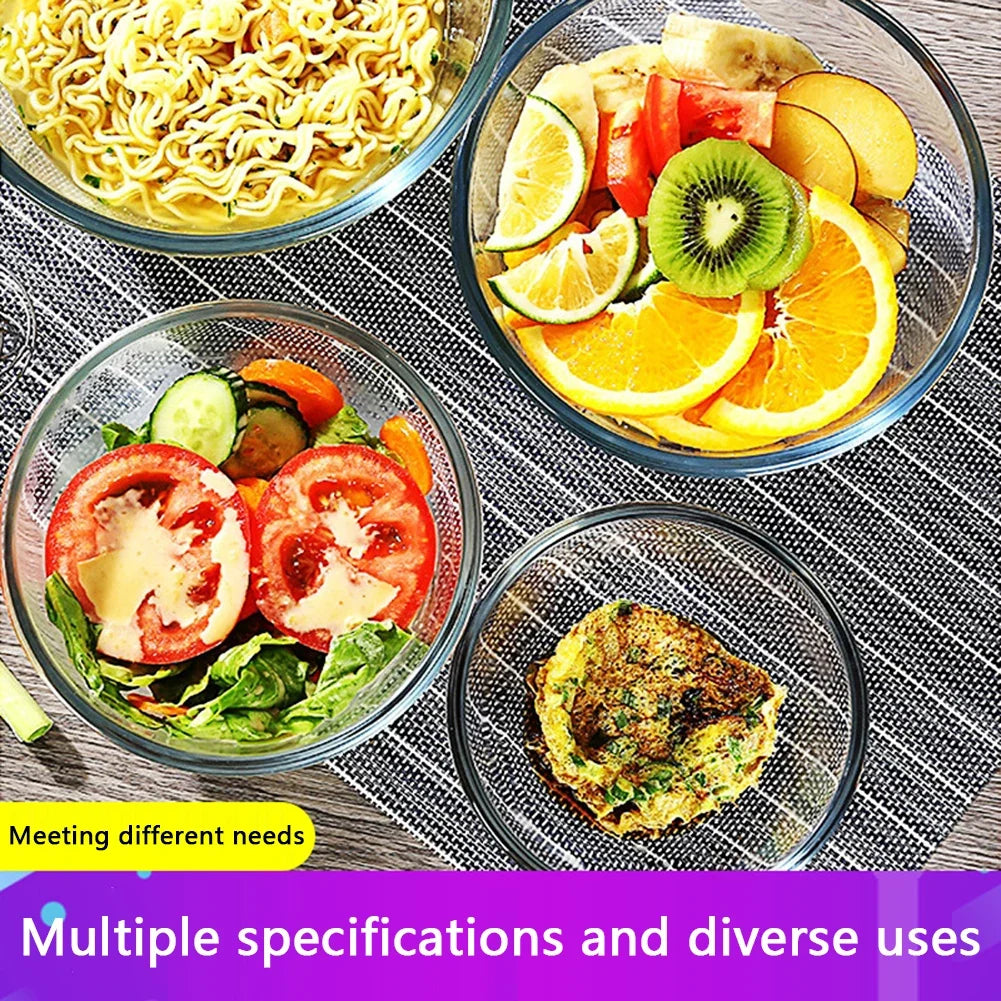 Clear Thickened Glass Mixing Bowl – Microwave & Dishwasher Safe