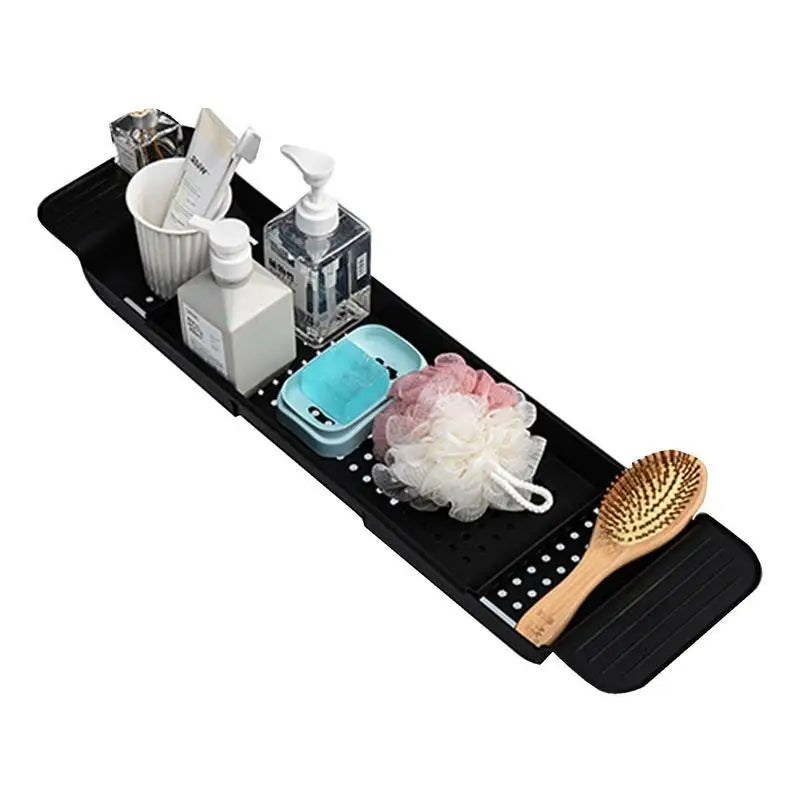 Bathtub Tray Adjustable Bath Tub Organizer Holder Wine Cup Soap Dish