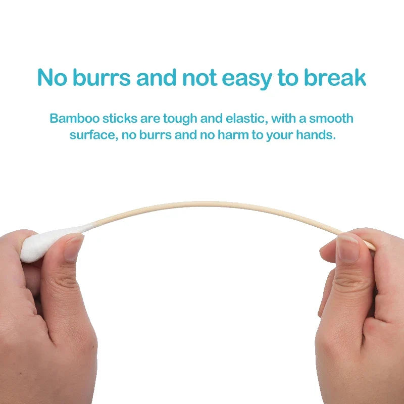 20pcs Sterile Large Head Cotton Swabs – 20cm Wood Stick Buds