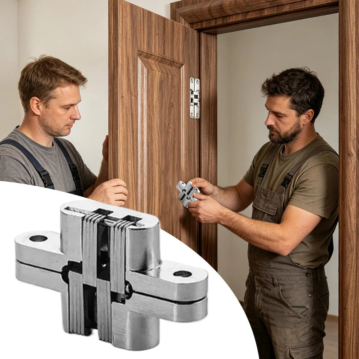 Invisible Door Hinges 180° Concealed Heavy Duty Zinc Alloy