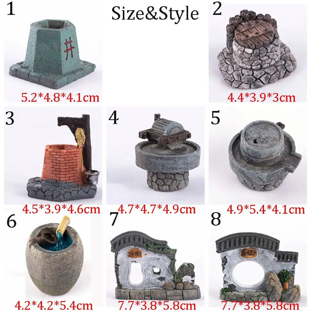 Resin Miniature Figurine House Model | Bonsai & Home Decor