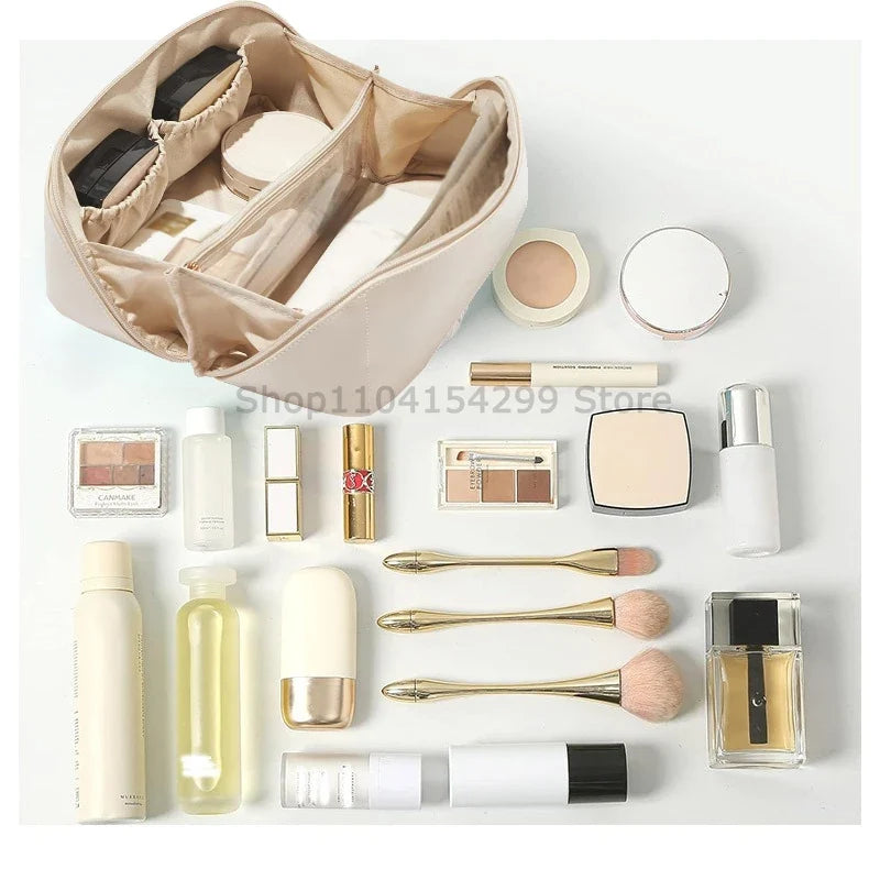 Travel Makeup Organizer Bag – Zippered Cosmetic Toiletry Pouch