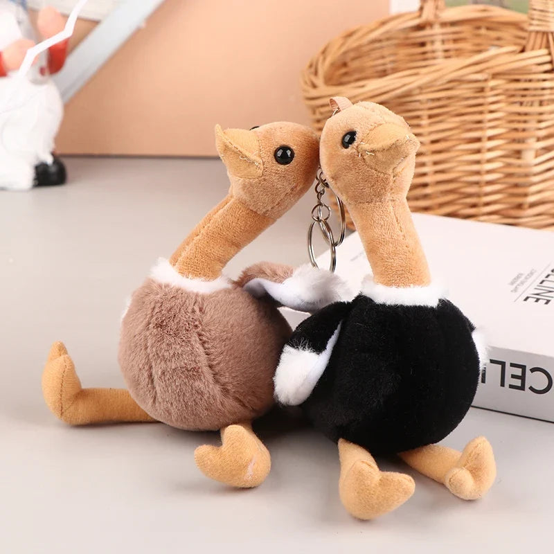 Ostrich Plush Keychain – Soft Stuffed Animal Pendant & Gift