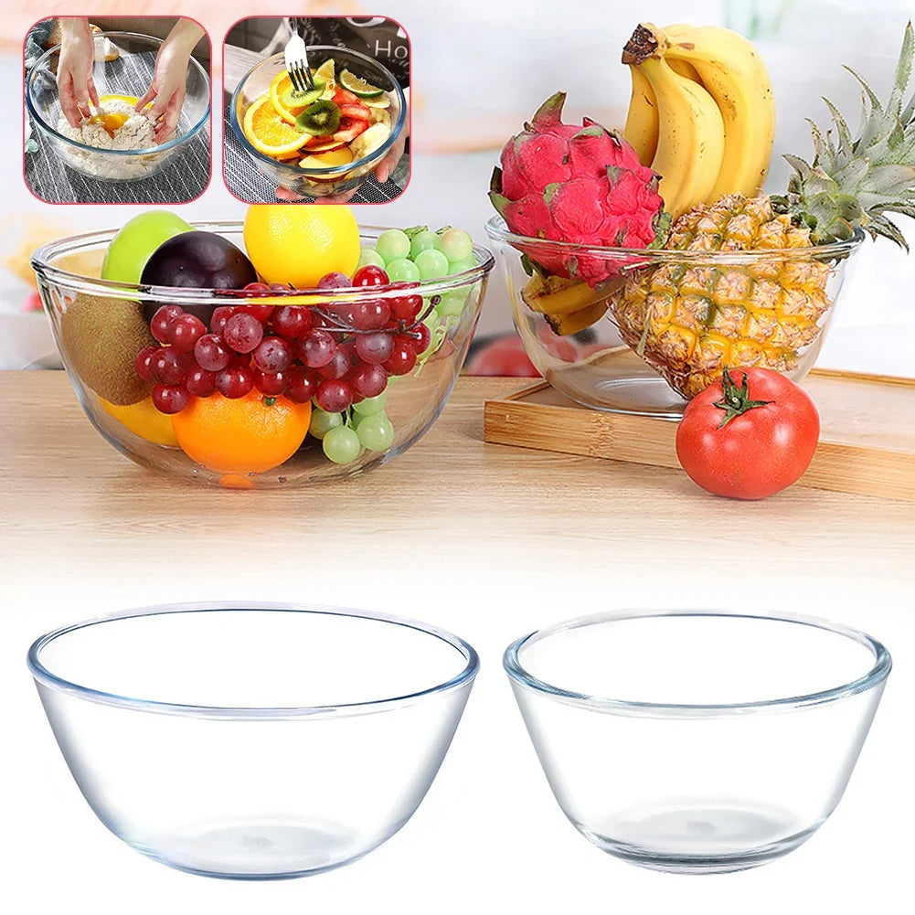 Clear Glass Mixing Bowl | Microwave & Dishwasher Safe, BPA-Free