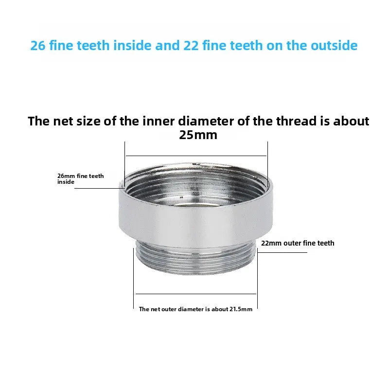 Faucet Thread Adapter 16–32mm Internal & External Fine Tooth