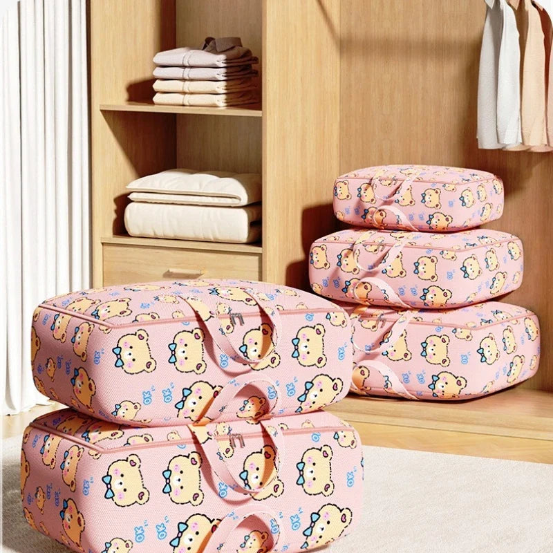 Large Foldable Quilt Storage Bag – Blanket & Bedding Organizer