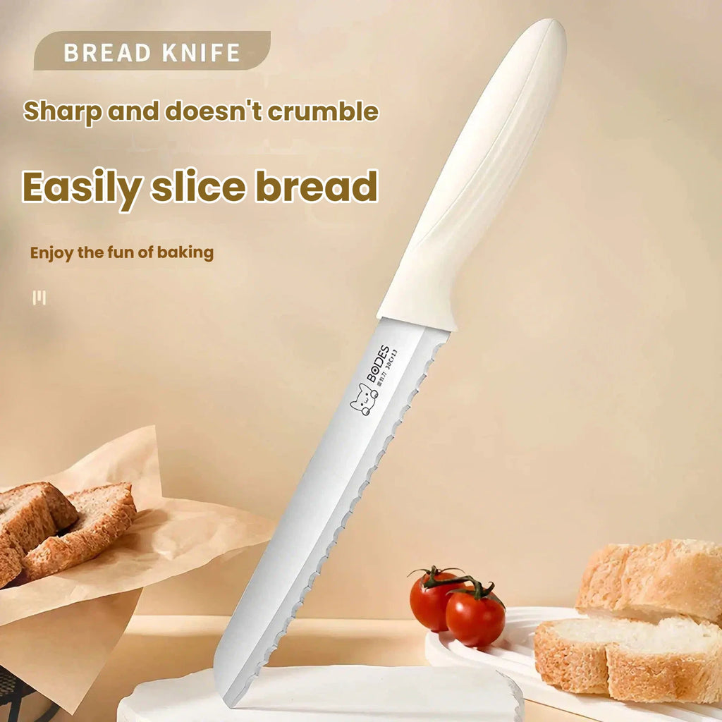 Serrated Bread Knife – Stainless Steel Baguette & Toast Slicer