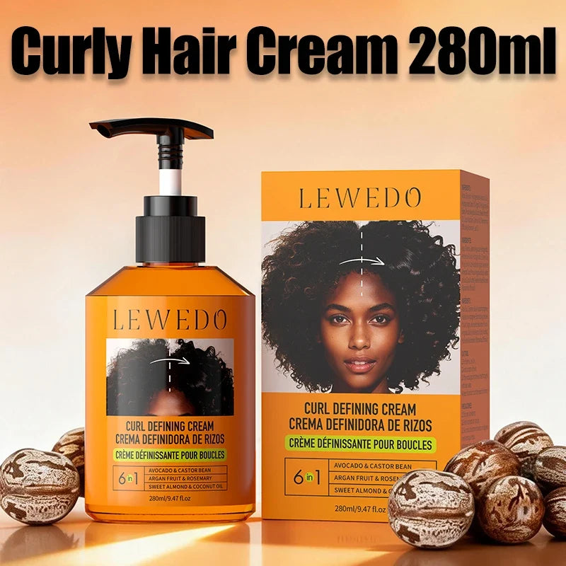 LEWEDO Castor Oil Curl Cream – Rosemary & Peppermint 280ml