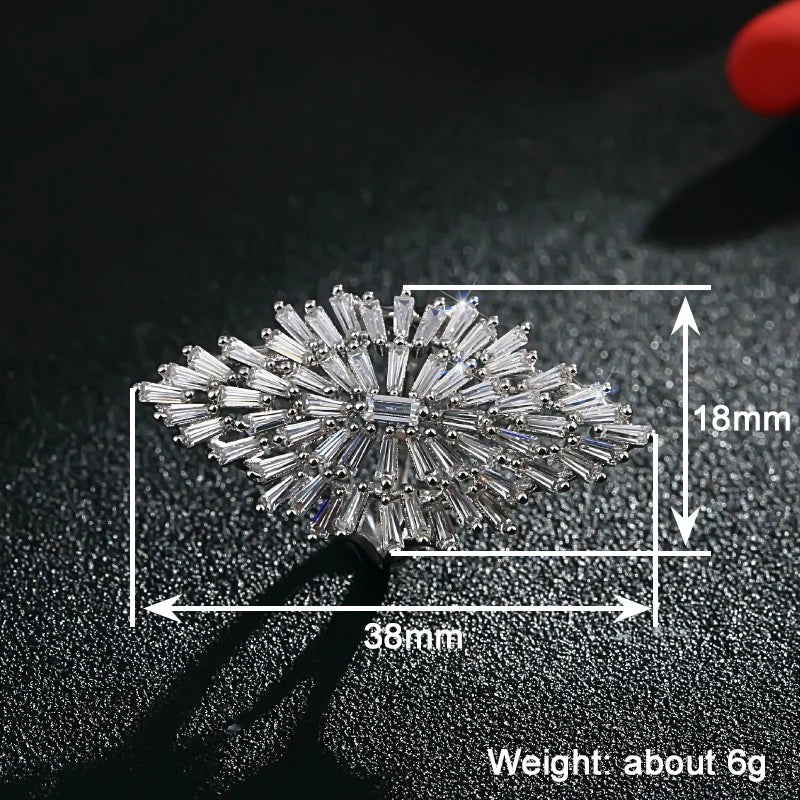 Huitan Hollow Marquise CZ Ring – Women's Wedding Band