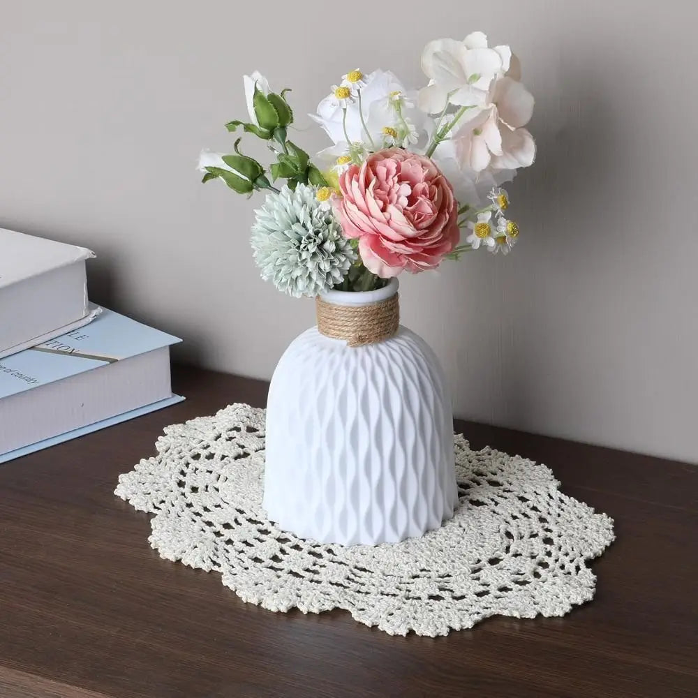Vintage Crocheted Doilies Shabby Chic Handmade Crochet Placemet Oval