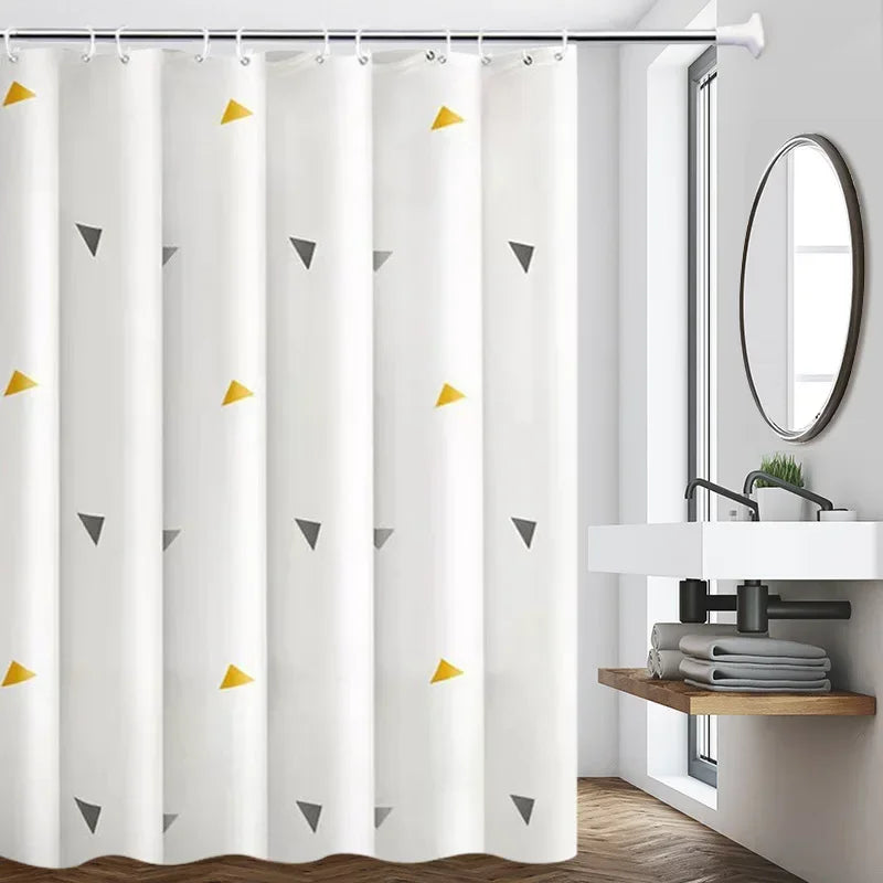 Eco Friendly PEVA Waterproof Bath Curtain Rustproof Grommets Leaf
