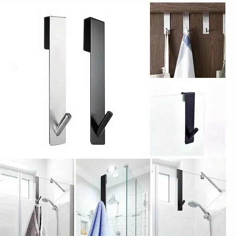3-Pack Stainless Steel Over-the-Door Hooks | Towel & Robe Hangers