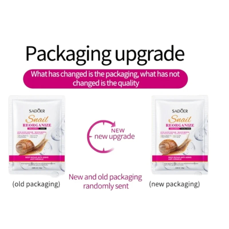 Sadoer Snail Collagen Face Mask Set – Firming & Hydrating 5 Pc