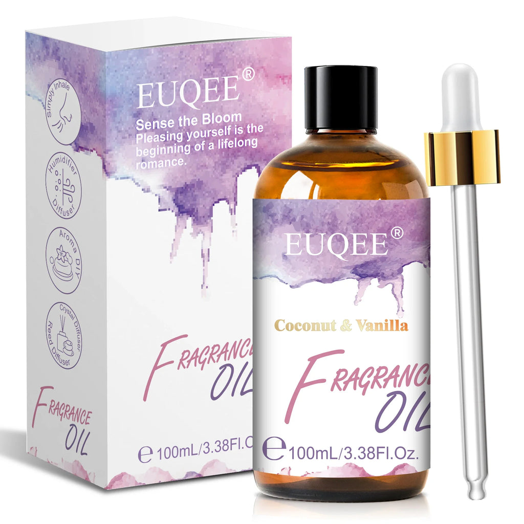 EUQEE 100ml Coconut Vanilla Fragrance Oil for Diffuser & DIY
