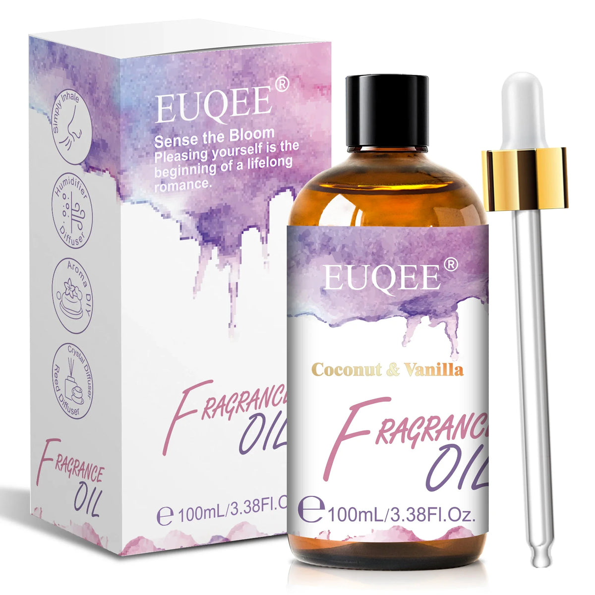 EUQEE 100ml Coconut Vanilla Fragrance Oil for Diffuser & DIY