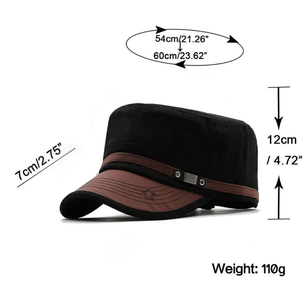 Unisex Breathable Cotton Baseball Cap – Adjustable Flat Cadet Hat