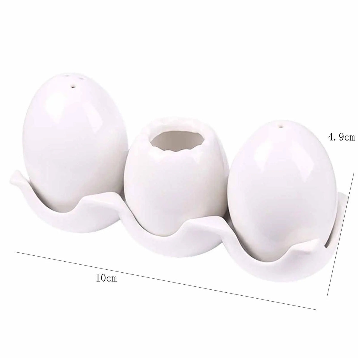 Egg-Shaped Ceramic Spice Bottle Set with Tray & Toothpick Box
