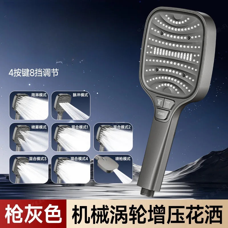8-Mode Rainfall Shower Head | High Flow & Water Saving