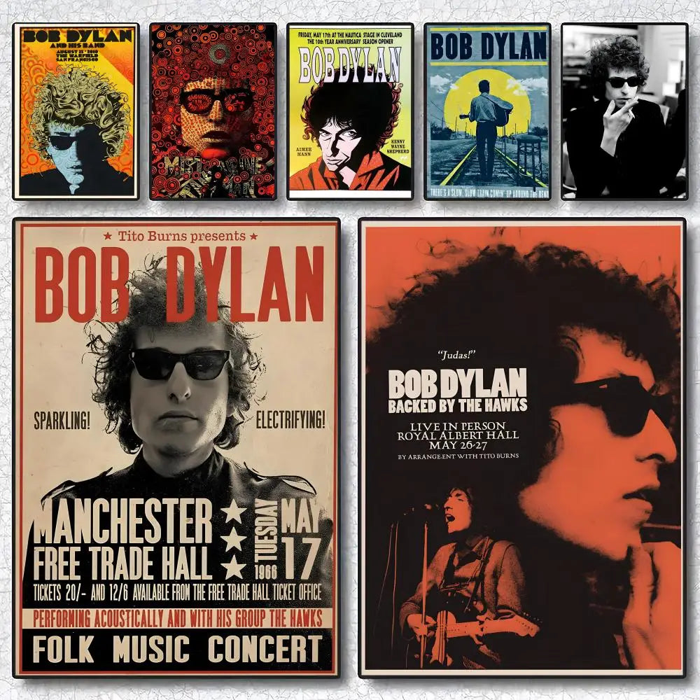 Bob Dylan Canvas Wall Art – Vintage Abstract Unframed Poster