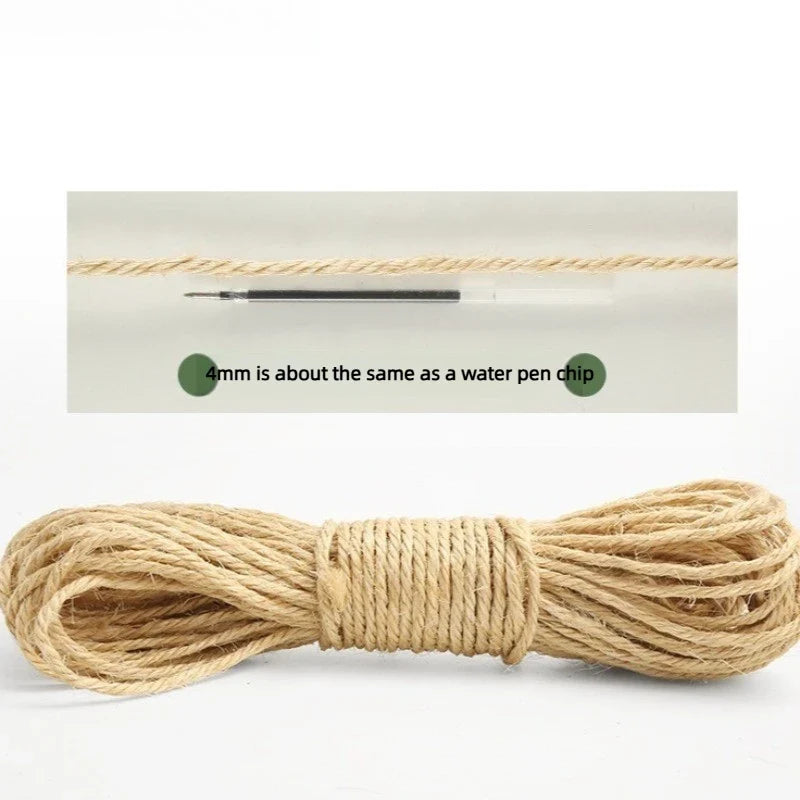 10M Natural Jute Rope Cat Scratcher & Furniture Protector