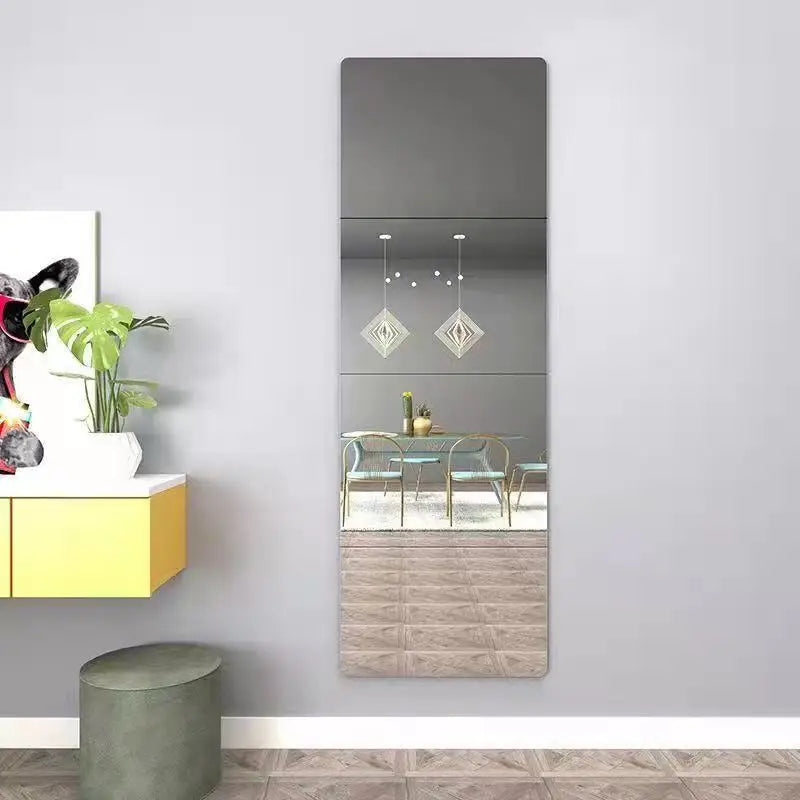 Self-Adhesive Acrylic Mirror Tiles | Waterproof Wall Decal 4 Pcs