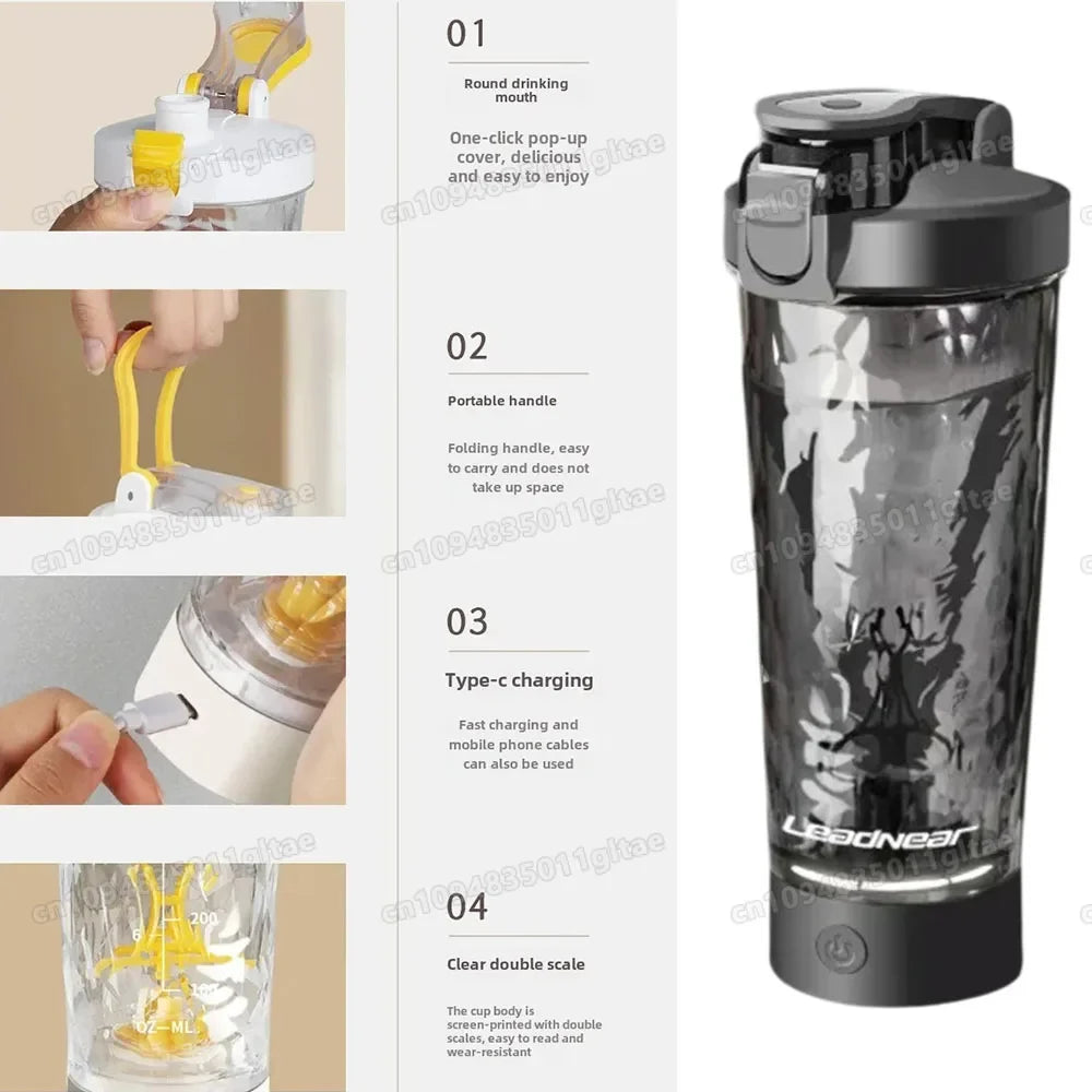 Electric Self Stirring Mug Protein Powder Milkshake Shaker Bottle USB