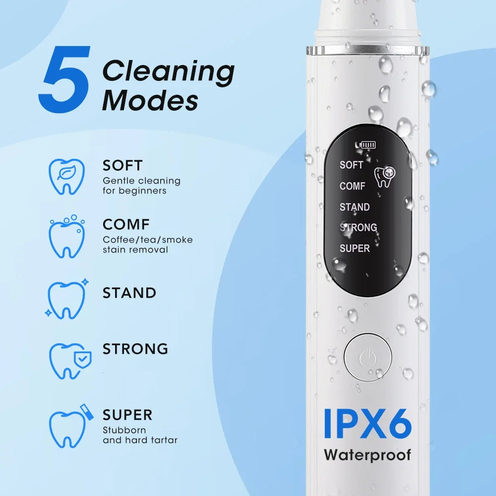 AFDEAL Sonic Teeth Cleaner – 5 Modes, UV Sanitizing, IPX6