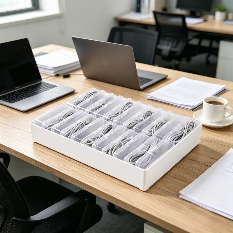 Cable Organizer Box – Desktop & Drawer Cable Management