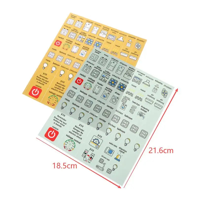 2 5Sheets Electric Circuit Breaker Panel Label Decorative Sticker
